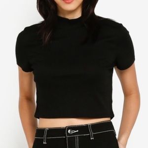 Black high neck t shirt